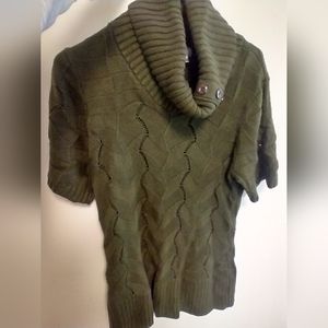 Worthington Dark Forest Green Sweater - Size: L - Short sleeve